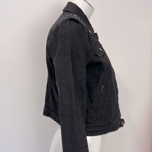 Current Elliott The Zip Moto Jacket Ebony Black Size 1 Small Current/Elliott - Picture 6 of 11